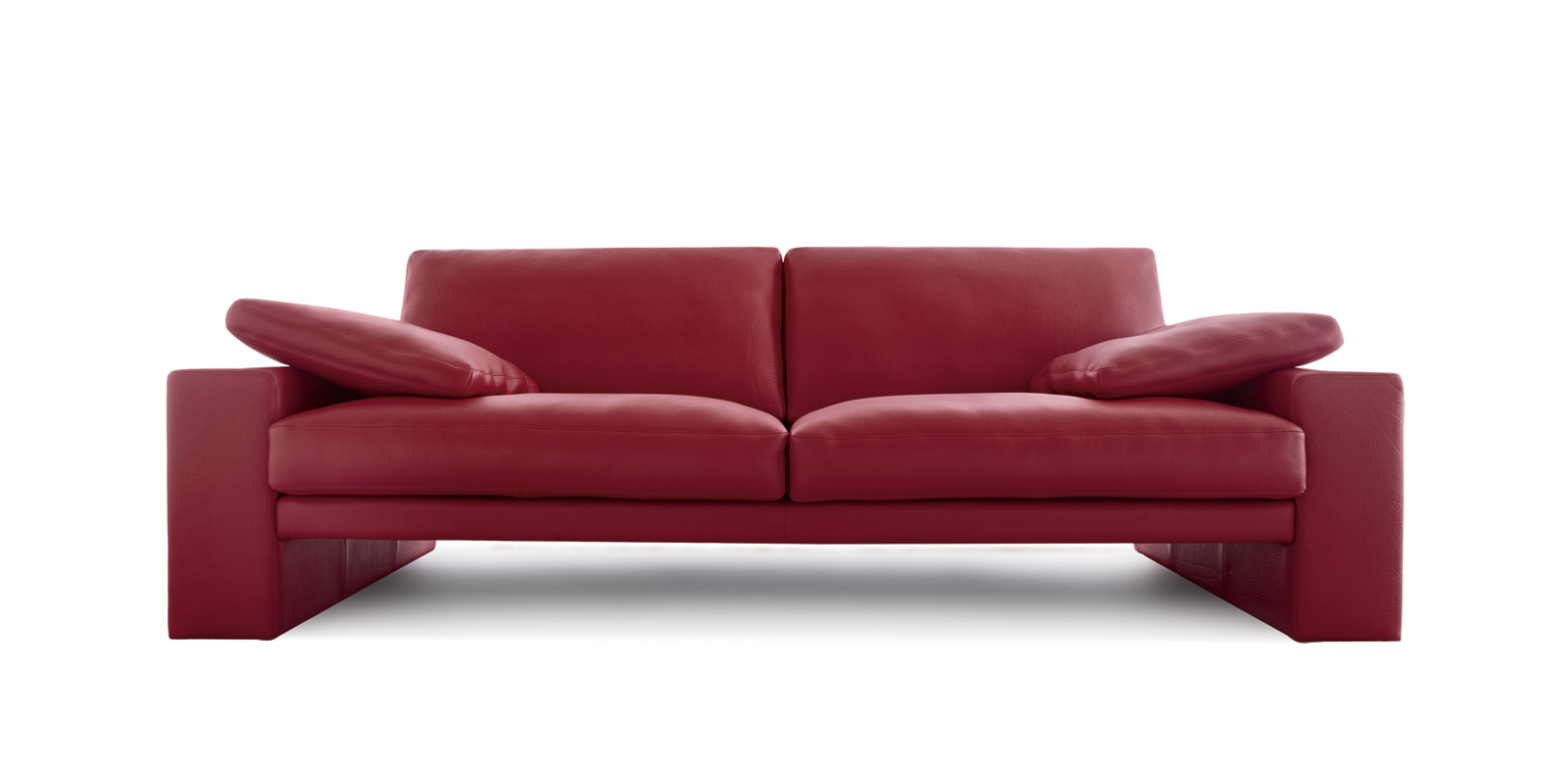 Front view CL100 in dark red leather with matching cushions.